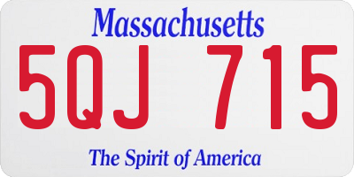 MA license plate 5QJ715