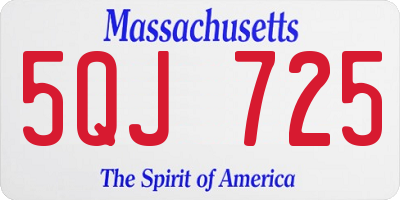 MA license plate 5QJ725