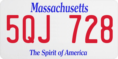 MA license plate 5QJ728