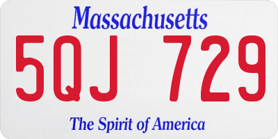 MA license plate 5QJ729