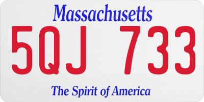 MA license plate 5QJ733