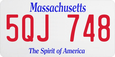 MA license plate 5QJ748