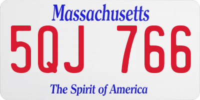 MA license plate 5QJ766