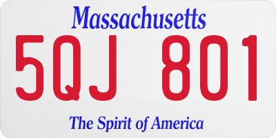 MA license plate 5QJ801