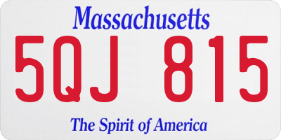 MA license plate 5QJ815