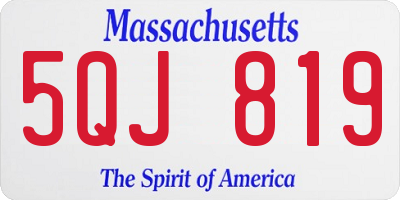 MA license plate 5QJ819