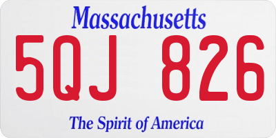 MA license plate 5QJ826