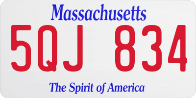 MA license plate 5QJ834