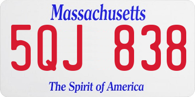 MA license plate 5QJ838