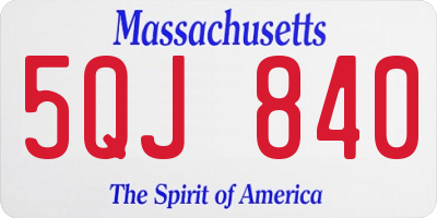 MA license plate 5QJ840