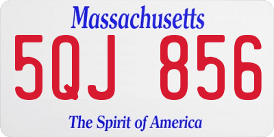 MA license plate 5QJ856