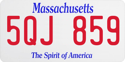 MA license plate 5QJ859