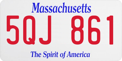 MA license plate 5QJ861