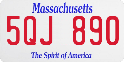 MA license plate 5QJ890