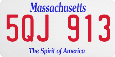 MA license plate 5QJ913