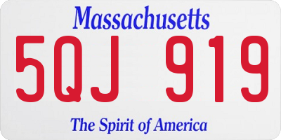 MA license plate 5QJ919