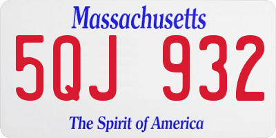 MA license plate 5QJ932
