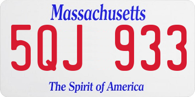 MA license plate 5QJ933