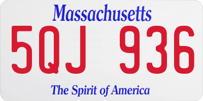 MA license plate 5QJ936