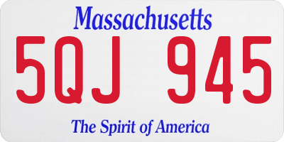 MA license plate 5QJ945