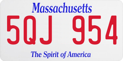 MA license plate 5QJ954