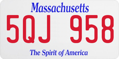 MA license plate 5QJ958
