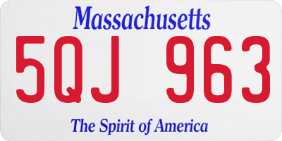 MA license plate 5QJ963