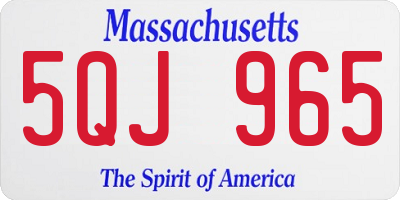 MA license plate 5QJ965