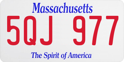 MA license plate 5QJ977