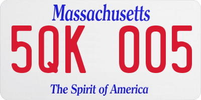 MA license plate 5QK005