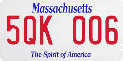 MA license plate 5QK006