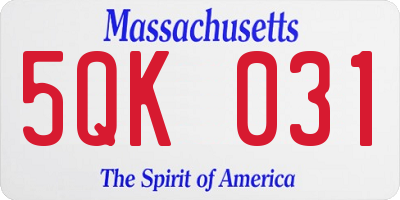 MA license plate 5QK031