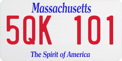 MA license plate 5QK101