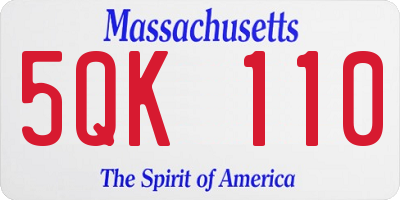 MA license plate 5QK110