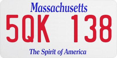 MA license plate 5QK138