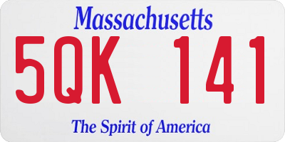 MA license plate 5QK141