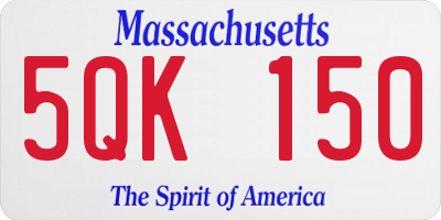 MA license plate 5QK150