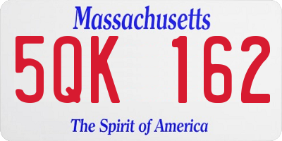 MA license plate 5QK162