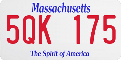 MA license plate 5QK175