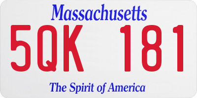 MA license plate 5QK181