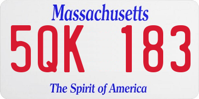 MA license plate 5QK183