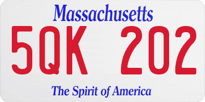 MA license plate 5QK202