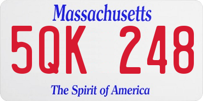 MA license plate 5QK248