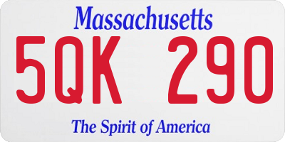 MA license plate 5QK290