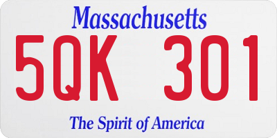 MA license plate 5QK301