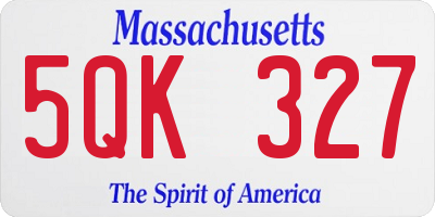 MA license plate 5QK327