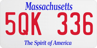MA license plate 5QK336