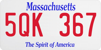 MA license plate 5QK367