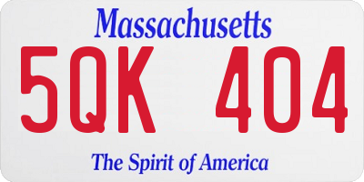 MA license plate 5QK404