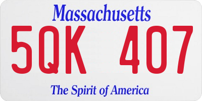 MA license plate 5QK407